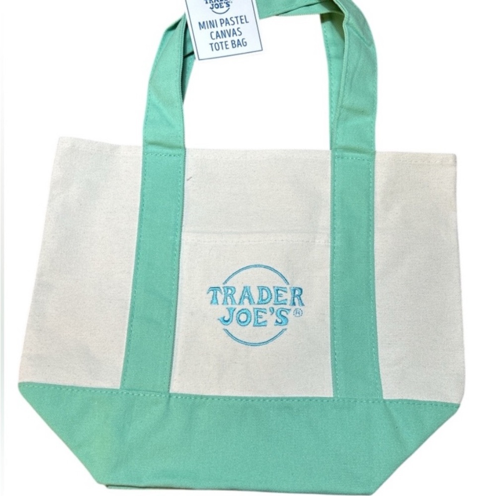 Trader Joe’s Pastel Green Mini Canvas Tote Bag